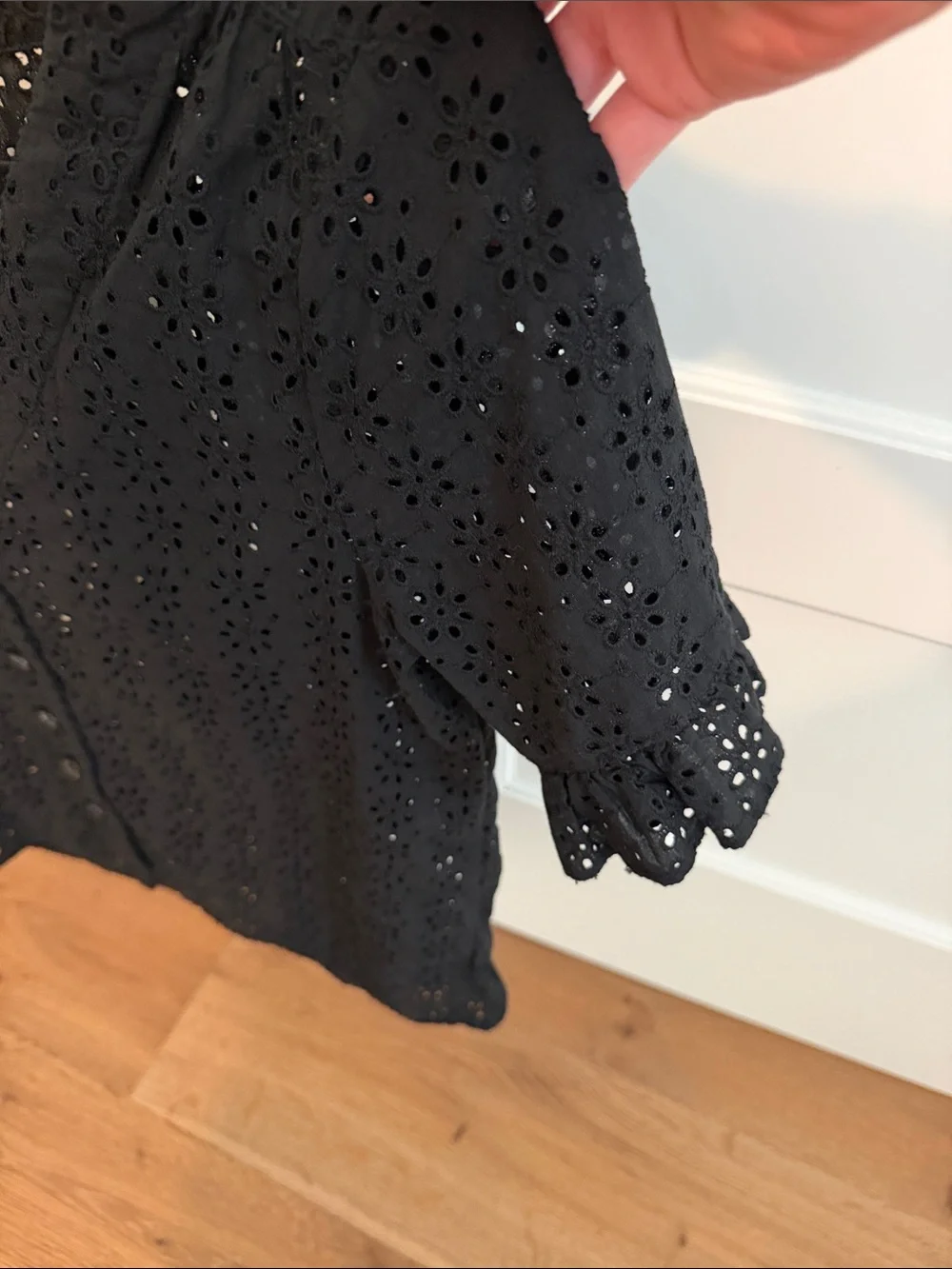 Madewell Eyelet Button-Front Black Womens Top